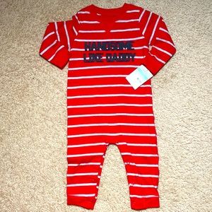 Carter’s red striped onesie. 18M. NWT